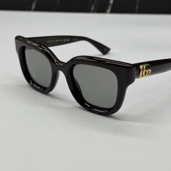 NEW GG1828S 004 GUCCI SHINY SOLID BROWN WOMEN GUCCI SUNGLASSES
